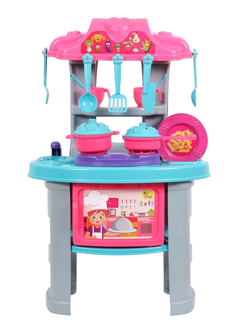 Ogi Mogi Toys Kitchen Play Set for Kids, 26 Pieces Kitchen Accessories, Pretend Role Play Cooking Food Sets, Learning Resources Imaginative Culinary Play Toys for Preschool Toddlers, Gift for Girls - Image 2