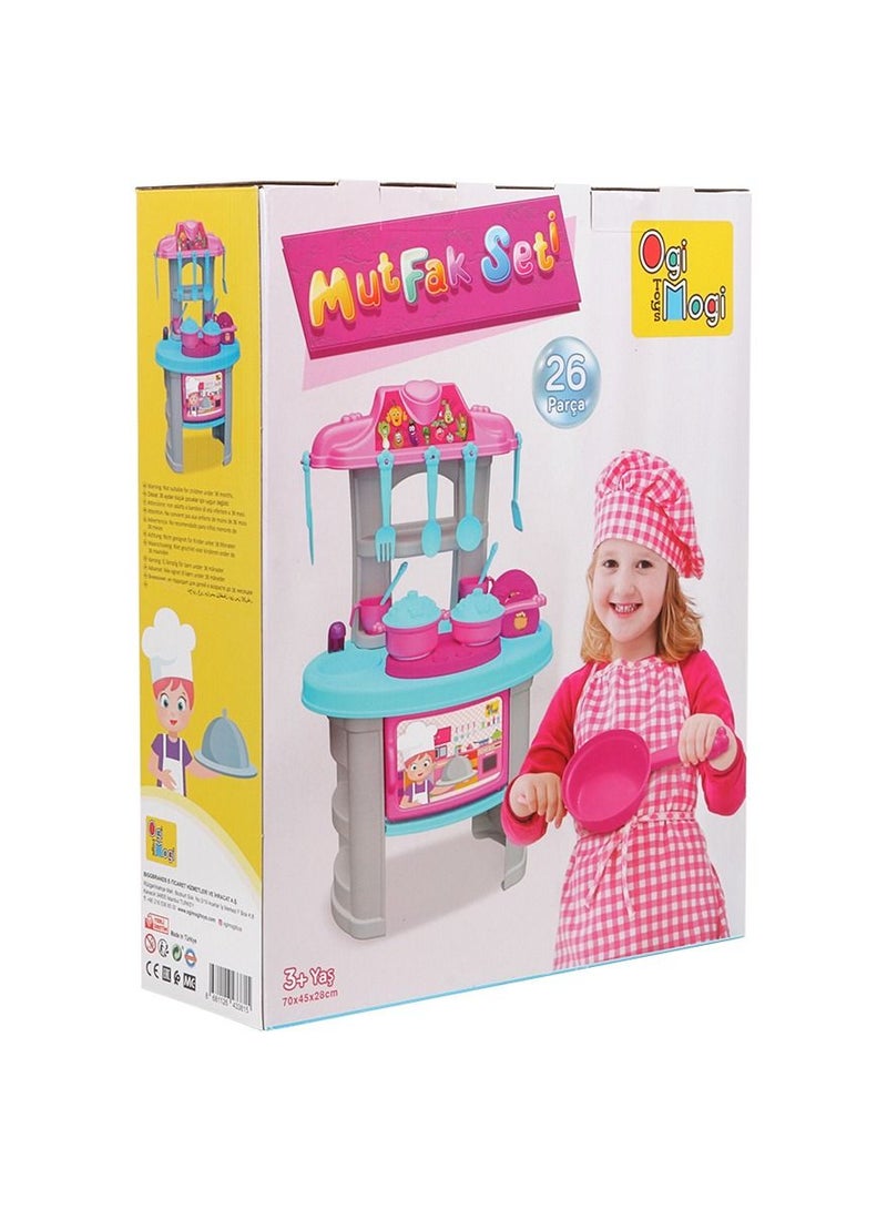 Ogi Mogi Toys Kitchen Play Set for Kids, 26 Pieces Kitchen Accessories, Pretend Role Play Cooking Food Sets, Learning Resources Imaginative Culinary Play Toys for Preschool Toddlers, Gift for Girls - Image 5