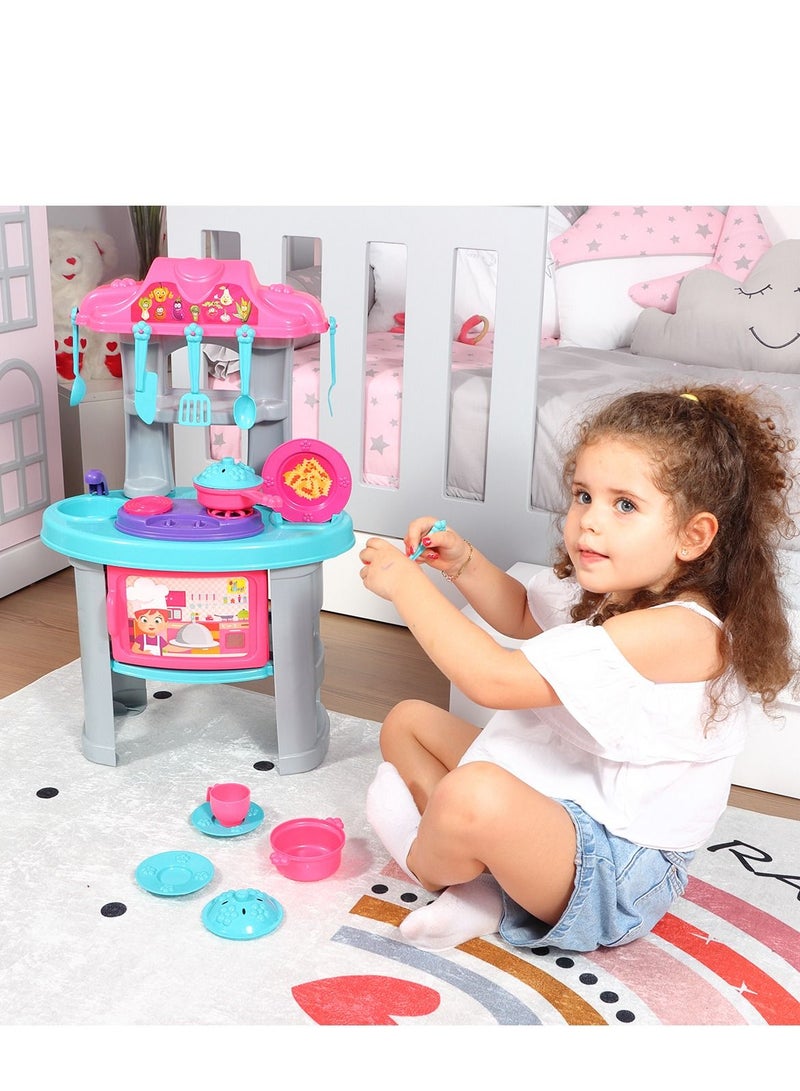 Ogi Mogi Toys Kitchen Play Set for Kids, 26 Pieces Kitchen Accessories, Pretend Role Play Cooking Food Sets, Learning Resources Imaginative Culinary Play Toys for Preschool Toddlers, Gift for Girls - Image 4