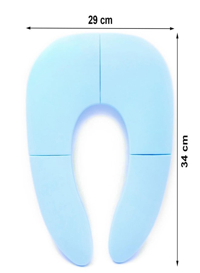 INOVERA (LABEL) INOVERA Portable Folding Baby Toilet Seat - Kids Potty Training Seats for 0.5 to 5 years Child Toddler - Fits All Western Toilets - Non-Slip Suction Cups - Includes Free Travel Bag (Sky Blue) - Image 2