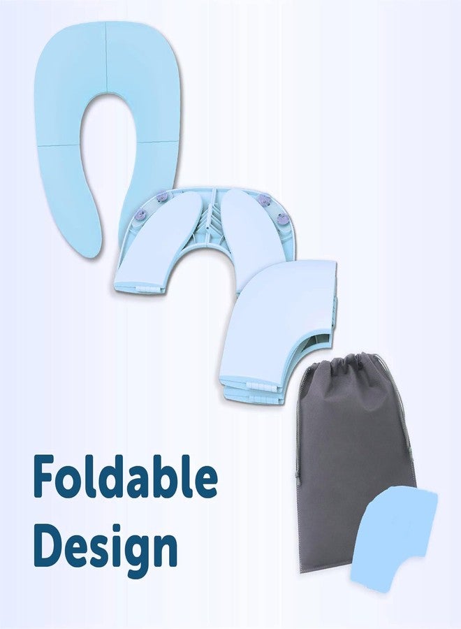 INOVERA (LABEL) INOVERA Portable Folding Baby Toilet Seat - Kids Potty Training Seats for 0.5 to 5 years Child Toddler - Fits All Western Toilets - Non-Slip Suction Cups - Includes Free Travel Bag (Sky Blue) - Image 4