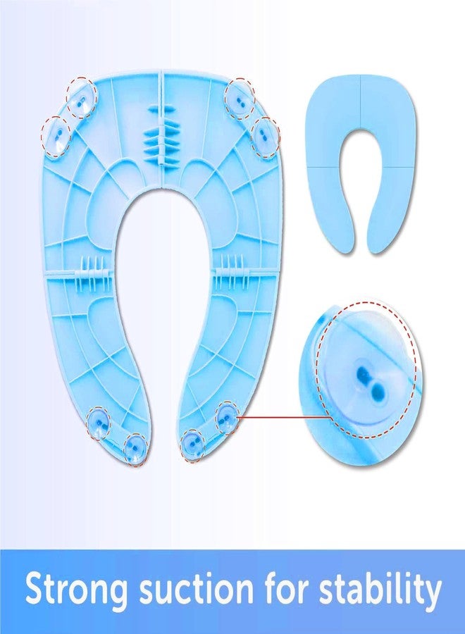 INOVERA (LABEL) INOVERA Portable Folding Baby Toilet Seat - Kids Potty Training Seats for 0.5 to 5 years Child Toddler - Fits All Western Toilets - Non-Slip Suction Cups - Includes Free Travel Bag (Sky Blue) - Image 5