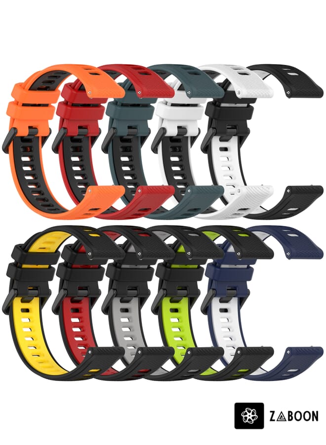 Zaboon Replacement Band For  SUUNTO 9 Peak 22mm Sports Two-Color Silicone Watch Band - Image 5