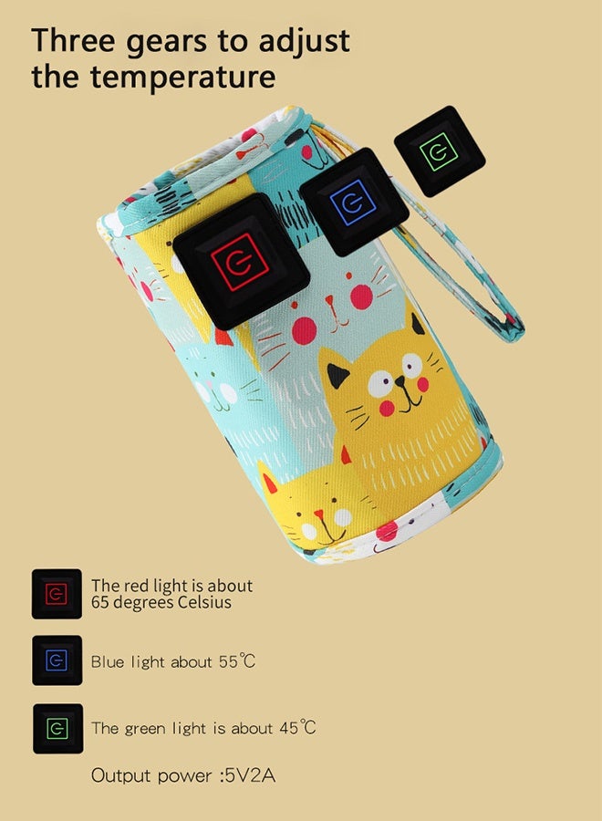 JS Portable Bottle Warmer, Adjustable 3 Temperature USB Travel Milk Heat Keeper Baby Bottle Heater - Image 2