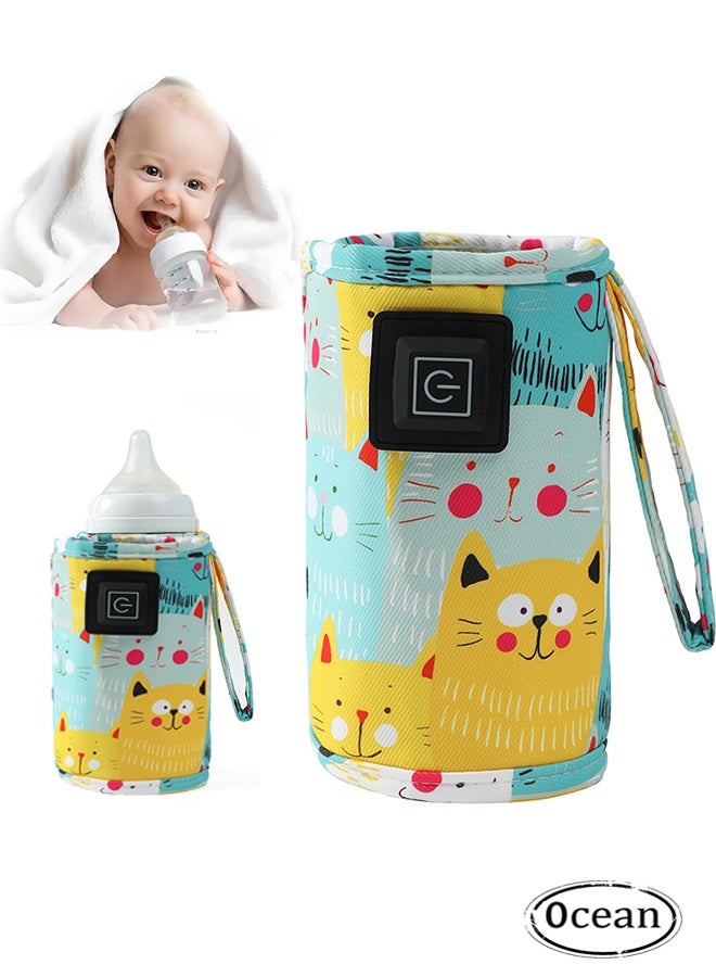 JS Portable Bottle Warmer, Adjustable 3 Temperature USB Travel Milk Heat Keeper Baby Bottle Heater - Image 1