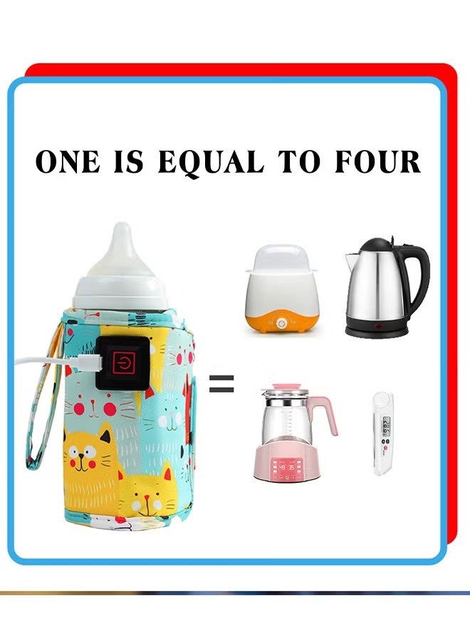 JS Portable Bottle Warmer, Adjustable 3 Temperature USB Travel Milk Heat Keeper Baby Bottle Heater - Image 5