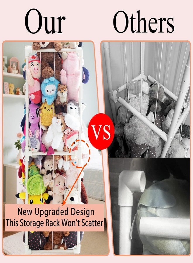 INFTOYCO Large Stuffed Animal Storage Zoo Cage Holder, Upgradation PVC Stuffed Animal Storage Organizer, Space Saving Plush Toys Zoo Holder, for Kidroom Playroom, White - Image 5