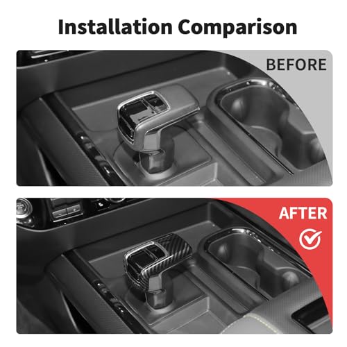 JWWY Gear Shift Shifter Lever Selector Handle Knob Transmission Lever Cover Trim Fit for 2022-2024+Chevy Silverado GMC Sierra Interior Accessories Carbon Fiber - Image 2