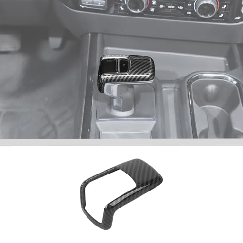 JWWY Gear Shift Shifter Lever Selector Handle Knob Transmission Lever Cover Trim Fit for 2022-2024+Chevy Silverado GMC Sierra Interior Accessories Carbon Fiber - Image 1