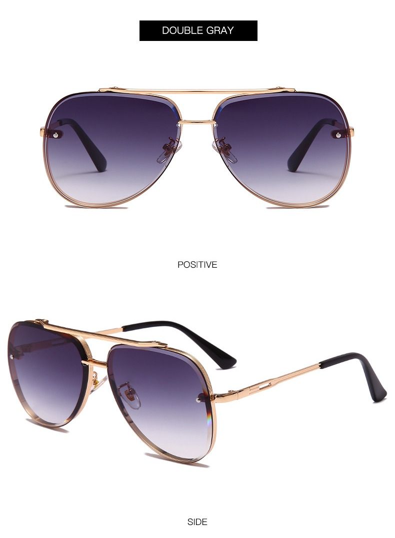 HDCRAFTER New Gradient Lens Metal Frame PC Sunglasses - Image 2