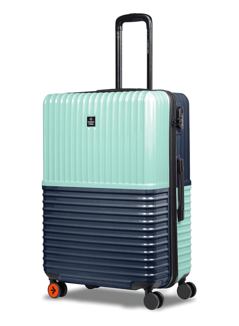 nasher miles Nasher Miles Istanbul Hard-Sided ABS and PC Check-in Luggage 24 inch | 65cm | 8 Wheels Medium Trolley Bag for Travel | Suitcase (Teal Dark Blue)  - Image 1