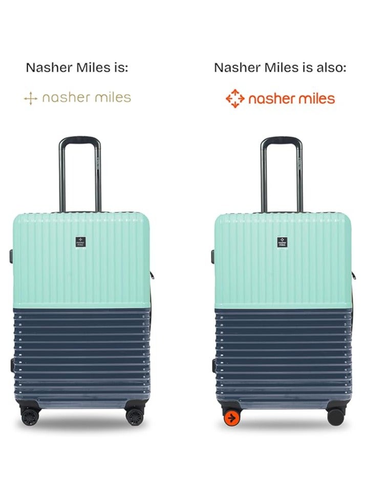 nasher miles Nasher Miles Istanbul Hard-Sided ABS and PC Check-in Luggage 24 inch | 65cm | 8 Wheels Medium Trolley Bag for Travel | Suitcase (Teal Dark Blue)  - Image 2