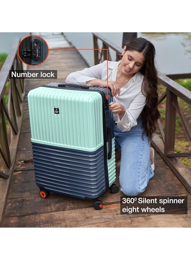 nasher miles Nasher Miles Istanbul Hard-Sided ABS and PC Check-in Luggage 24 inch | 65cm | 8 Wheels Medium Trolley Bag for Travel | Suitcase (Teal Dark Blue)  - Image 4