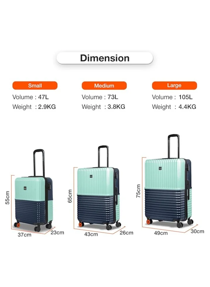 nasher miles Nasher Miles Istanbul Hard-Sided ABS and PC Check-in Luggage 24 inch | 65cm | 8 Wheels Medium Trolley Bag for Travel | Suitcase (Teal Dark Blue)