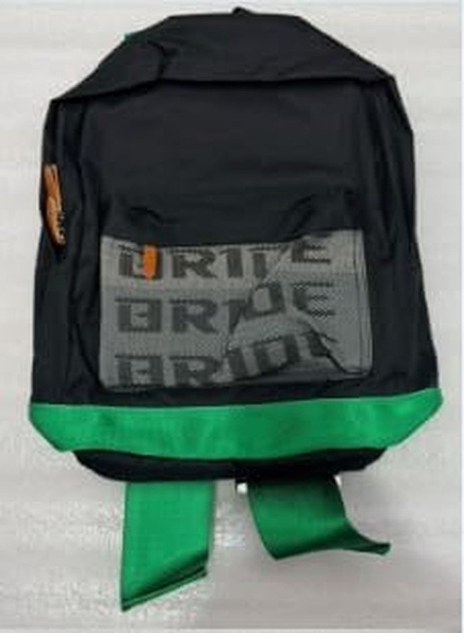 AUTO MT Bride Racing Backpack with Green Takata Adjustable Racing Harness Shoulder Straps Stylish Sporty Look Bag pack (1PC). - Image 2
