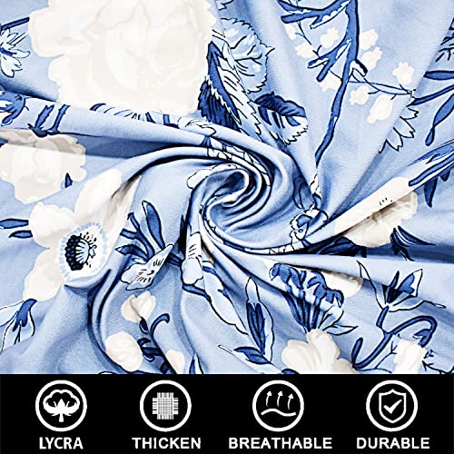 AMAZE ATTIRES Universal Size Dining Chair Seat Cover Set of 4 Seater pcs are Easily Washable Strechable and Comfortable for Dining Room Home Decor Slip Cover (Blue Floral),Spandex - Image 5