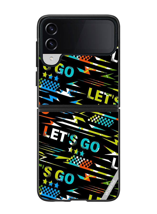 VR CREATIVE Protective Case Cover For Samsung Galaxy Z Flip4 Abstract Seamless Grunge Pattern For Boy Design Multicolour - Image 1