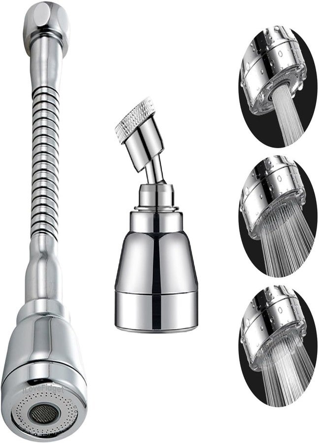 KESESU Kitchen Faucet Aerator - 360° Rotatable, 3 Flow Modes, Anti-Splash, Water Saving Sink Faucet (Big+Medium-Both, 2) - Image 1