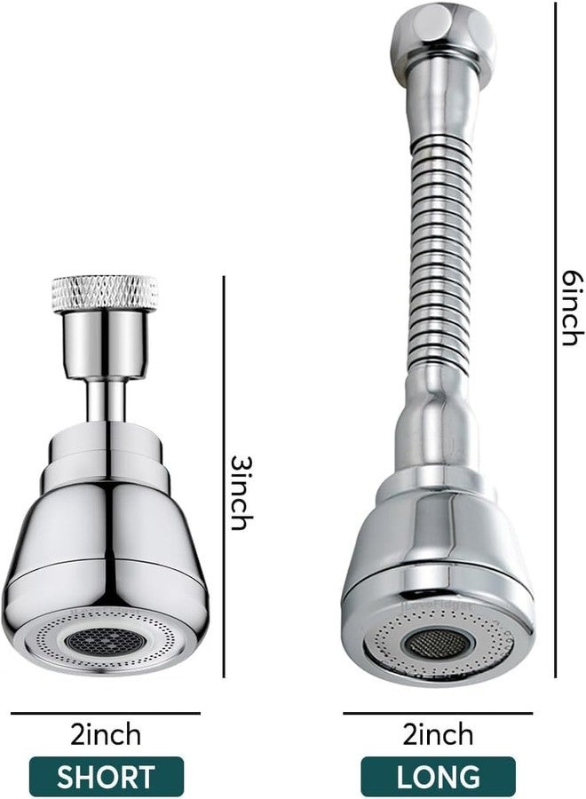 KESESU Kitchen Faucet Aerator - 360° Rotatable, 3 Flow Modes, Anti-Splash, Water Saving Sink Faucet (Big+Medium-Both, 2) - Image 2