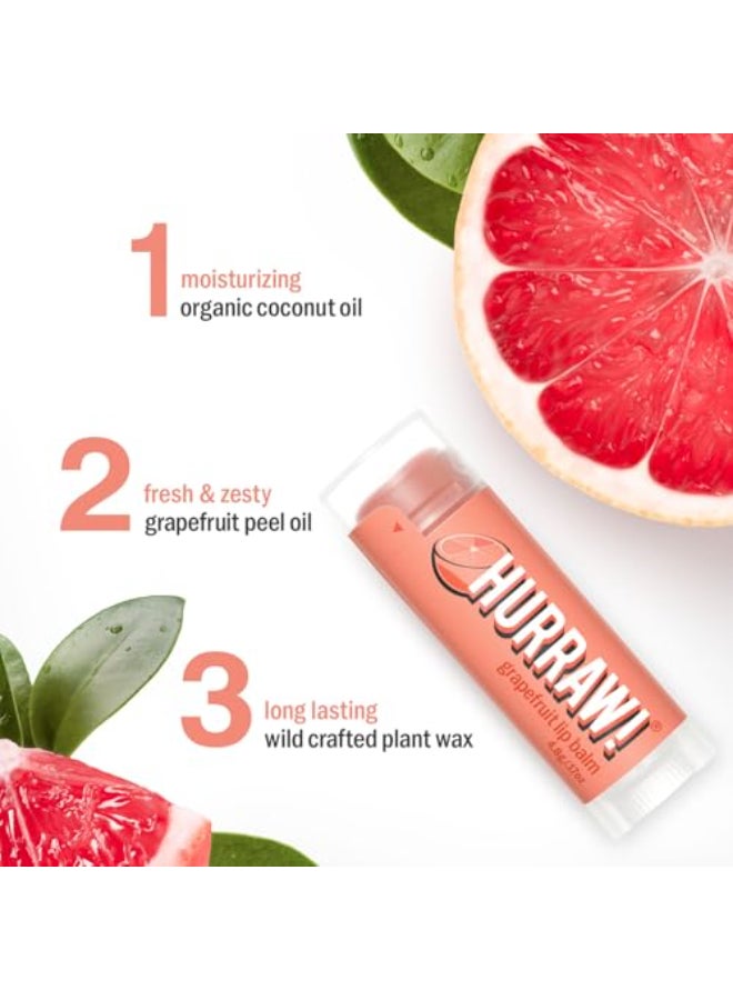 Hurraw! Hurraw Grapefruit Lip Balm Organic Certified Vegan Cruelty and Gluten Free NonGMO 100 Natural Ingredients Bee Shea Soy and Palm Free Made in USA - Image 3