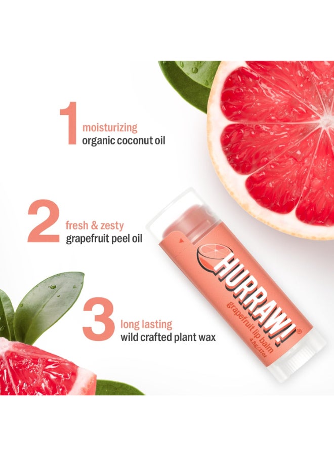 Hurraw! Hurraw Grapefruit Lip Balm Organic Certified Vegan Cruelty and Gluten Free NonGMO 100 Natural Ingredients Bee Shea Soy and Palm Free Made in USA - Image 4