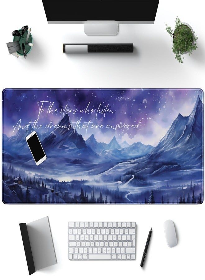 Mechanical Cattle Acotar Desk Mat Sara J Maas Fantasy Mouse Pad Large for Desk Computer Pc Laptop Aesthetic Desk pad Night Court City of Starlight Laptop Mouse and Keyboard pad 31.5 x 11.8in for Office Desk Decor - Image 1