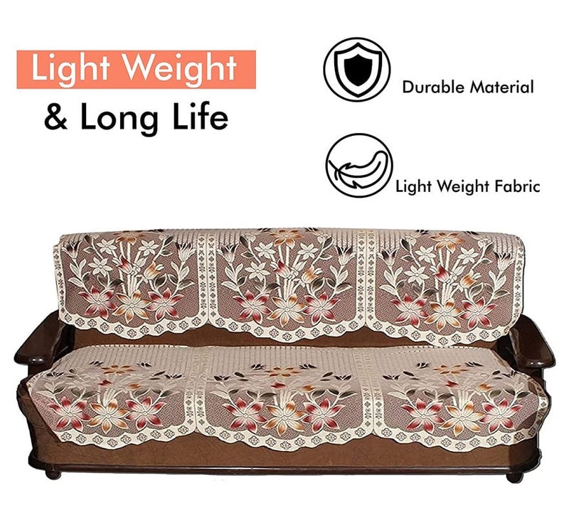 Yellow Weaves 2 Pieces Multi Sofa Slip Cover for Living Room - 3 Seater Sofa Covers(Off-White) - Image 2
