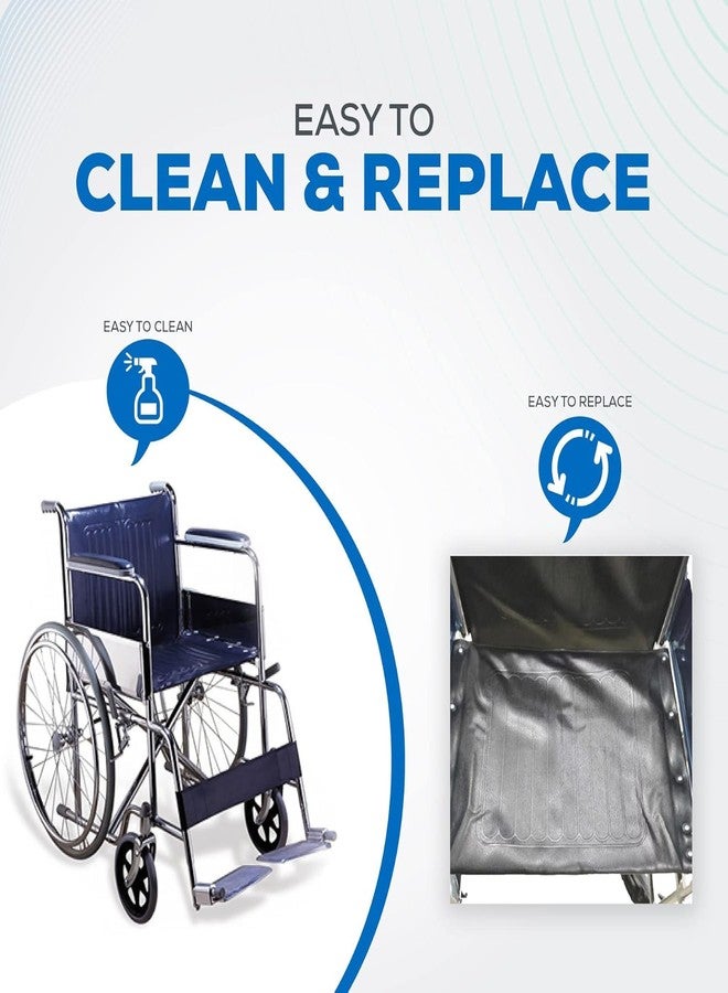 eOnekart Universal Wheelchair Replacement Seat & Back Cover Set of Size 17" Width x 19" | Depth Deluxe Leather Waterproof Easy to Clean & Use | Comfortable, Washable & Durable for Standard Wheelchairs - Image 4