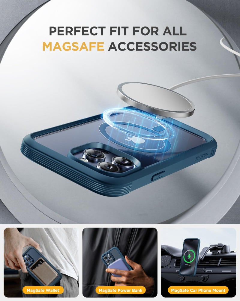 Miracase for iPhone 15 Pro Case, Full-Body Clear Bumper Phone case with Built-in Glass Screen Protector& Camera Protector, Military Drop Proof 15 Pro Case Cover 6.1 inch,Clear - Image 5