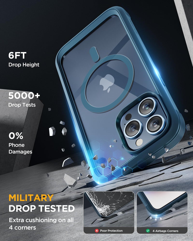 Miracase for iPhone 15 Pro Case, Full-Body Clear Bumper Phone case with Built-in Glass Screen Protector& Camera Protector, Military Drop Proof 15 Pro Case Cover 6.1 inch,Clear - Image 4