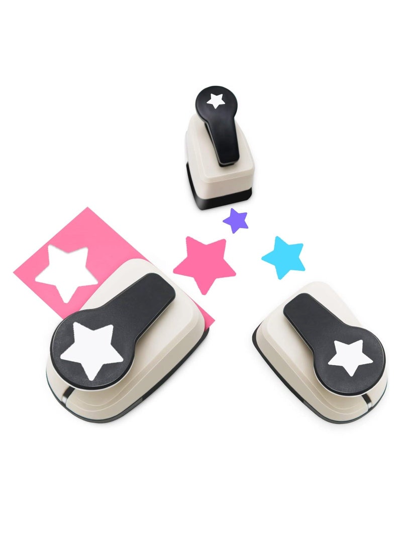XiuWoo Star Paper Punch, Hole Puncher, Punch for Crafts, 1 inch, 5/8 3/8 inch Shapes - Image 1