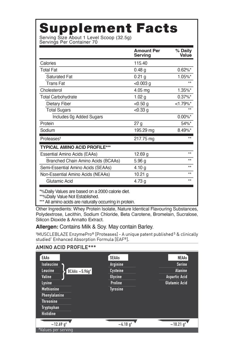 MuscleBlaze Biozorb Iso-Zero, Low Carb (Tropical Mango, 5lbs / 2.27kg) - Image 2