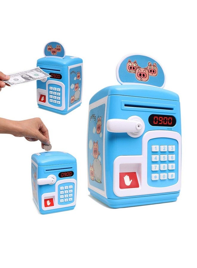 ماجيك واند خزنة نقود موسيقية للأطفال من ماجيك واند مزودة بمستشعر بصمة الإصبع وملصقات سوليتير 【أزرق كرتوني】【عبوة من قطعة واحدة】… - Image 2