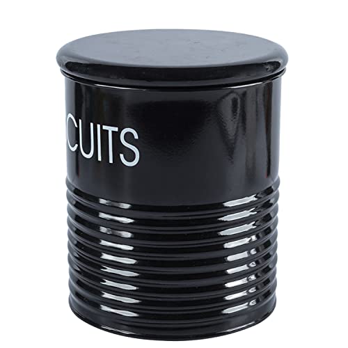 MARKET 99 Matte Black Metal Biscuit Jar 1700ml | Airtight Cylindrical Kitchen Storage Container | Stylish Canister for Snacks, Cookies & Dry Items | Ideal Organizer for Pantry & Countertop Use - Image 4