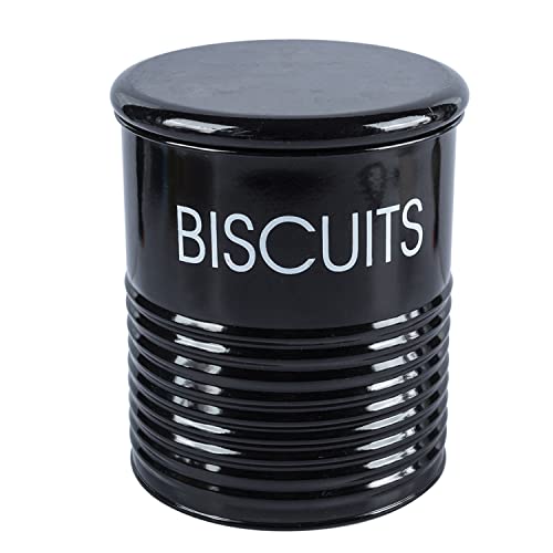 MARKET 99 Matte Black Metal Biscuit Jar 1700ml | Airtight Cylindrical Kitchen Storage Container | Stylish Canister for Snacks, Cookies & Dry Items | Ideal Organizer for Pantry & Countertop Use - Image 3