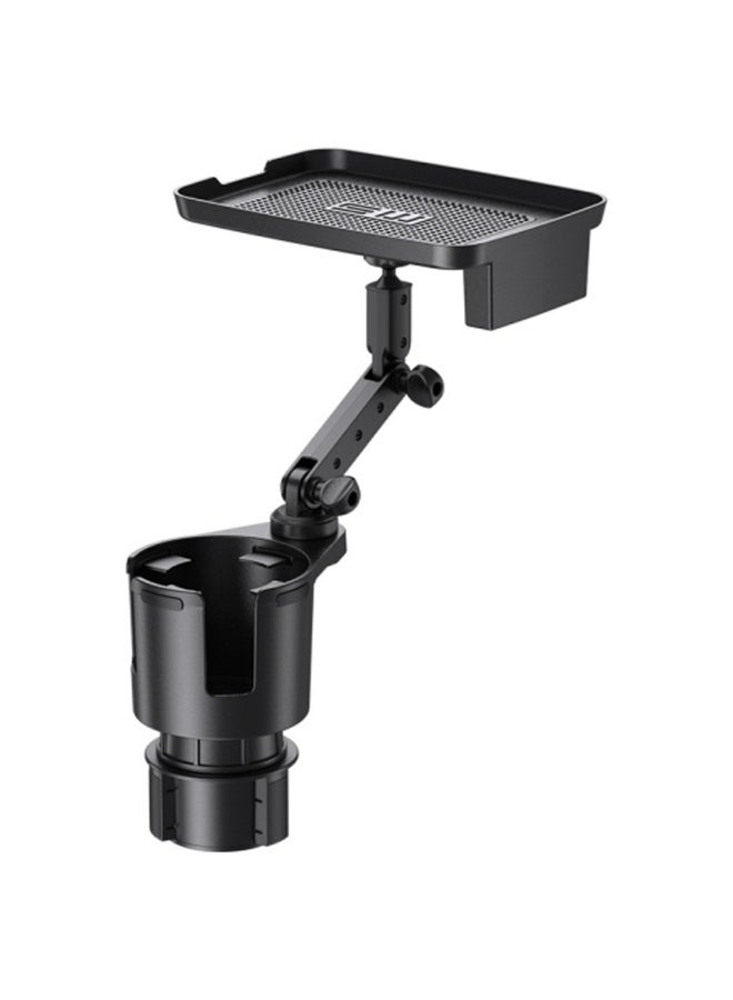 حامل أكواب وصينية دوارة 2 في 1 للسيارة – حامل مشروبات قابل للتوسيع مع صينية طعام دوارة 360 درجة – طاولة طعام للسيارة قابلة للتعديل لتناسب الزجاجات والأكواب – منظم سيارة عالمي للـ SUV، الشاحنات، وRV - Image 1