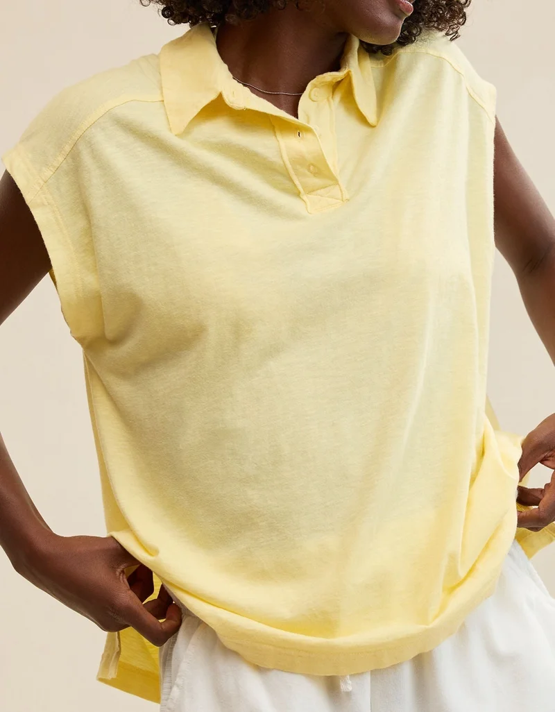 Aerie Aerie Happiest Oversized Polo T-Shirt