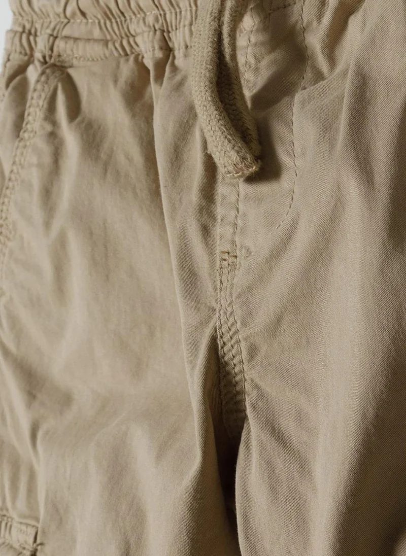 MINOTI Boys' Cargo Pants with Elastic Waist and Cuffed Ankles