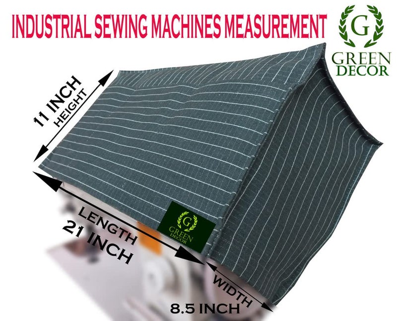 GREEN DECOR Piece of 1 Waterproof Sewing Machine Cover for Domestic Industrial with 4 Storage Pockets Tailoring Silai Machine Compatible with Most Standard Singer Juki JackGreen 21X85X11 Inch - Image 5