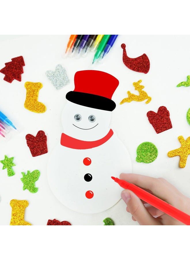 JULBEAR 258Pcs Christmas Foam Stickers Crafts DIY Stickers Kits for Kids Adhesive Christmas Art Ornament Stickers Christmas Craft Decoration Party Supplies - Image 5