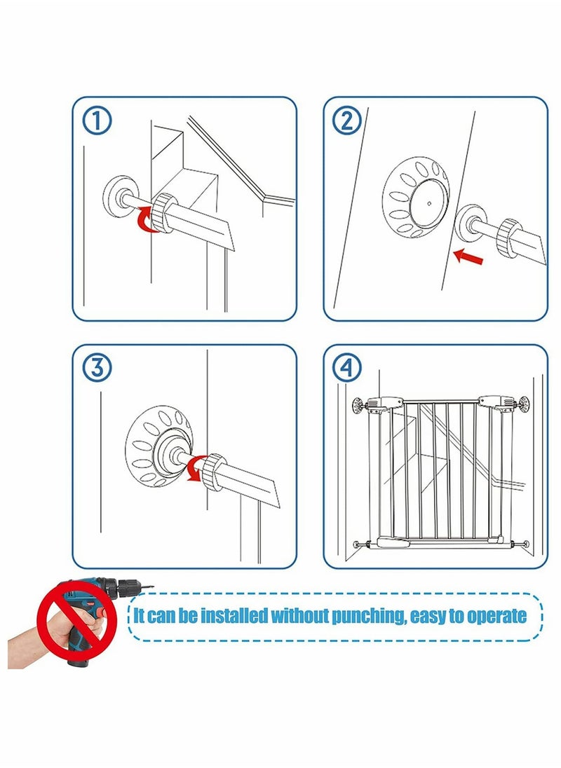 Generic Baby Gate Wall Protector, 4 Pack Wall Guard Cup Pads to Protect Child Stair Safety, Wall Surface, Doorway from Pressure Mounted Babies, Dog  Pets Gates Safety, Shower Curtain Rods (White)  - Image 5