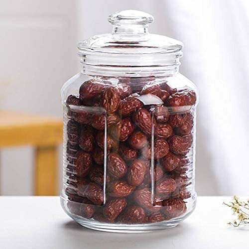 JSJPO POP Glass Jar and Container with Air Tight Lid for HerbsJamCookiepop GlassBiscuit Glass JarMasla Kitchen Storage 2000 ml SET OF 4 - Image 5