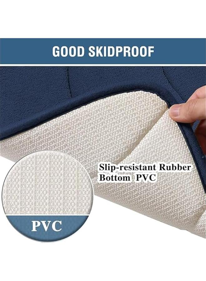 HOOKOR Memory Foam Bath Mat for Bathroom Non Slip Bath Rug Velvet Thick Soft and Comfortable Water Absorbent Machine Washable Easier to Dry Floor Rug Mats(50 * 80cm) (Navy) - Image 5