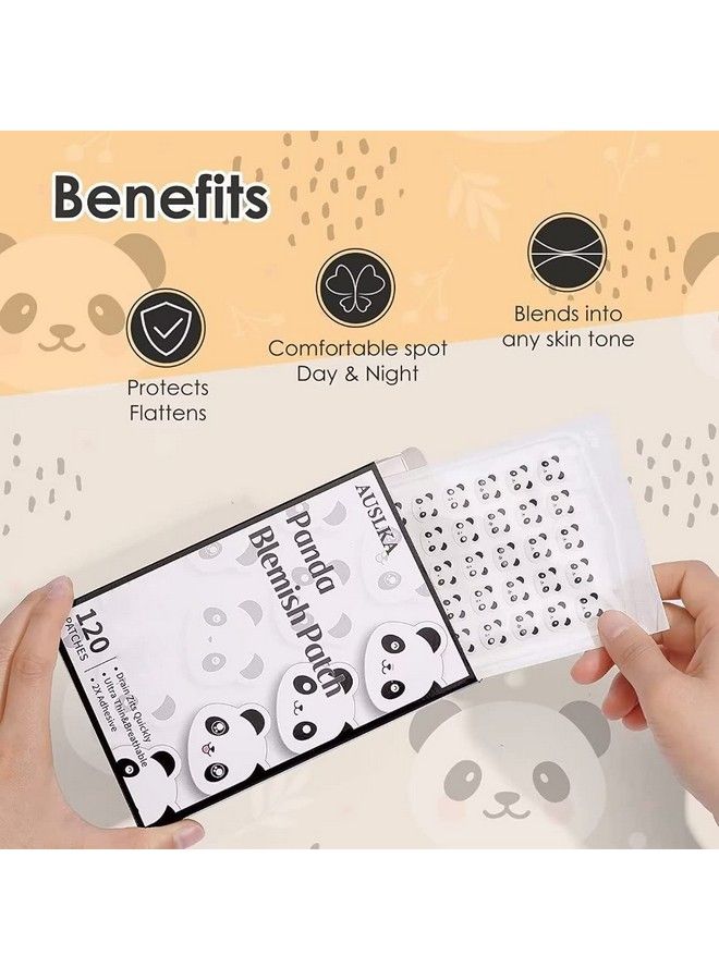 AUSLKA Panda Patches 120 Patches Hydrocolloid Spot Dots Blemishes Patch Pimple Stickers Patches To Cover Facial Blemish  - Image 5