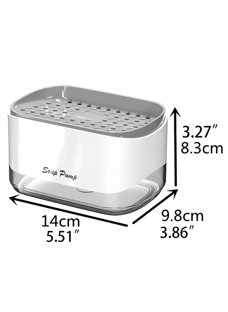 BORTONY Kitchen Soap Dispenser with Sponge Holder Dishwashing Liquid Container for Modern Kitchen  - Image 5