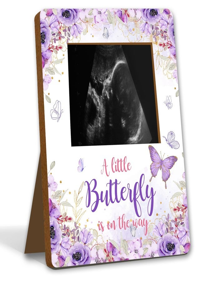 ALodr Butterfly Baby Shower Decorations, Butterfly Baby Shower Sign Picture Frame, Girl Decor for Gender Reveal, Pregnancy Milestone Keepsake, Pregnancy Announcement Sonogram Photo Frames - Image 1