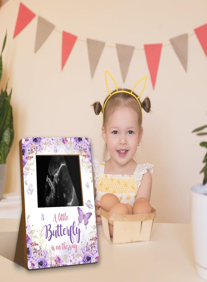ALodr Butterfly Baby Shower Decorations, Butterfly Baby Shower Sign Picture Frame, Girl Decor for Gender Reveal, Pregnancy Milestone Keepsake, Pregnancy Announcement Sonogram Photo Frames - Image 5