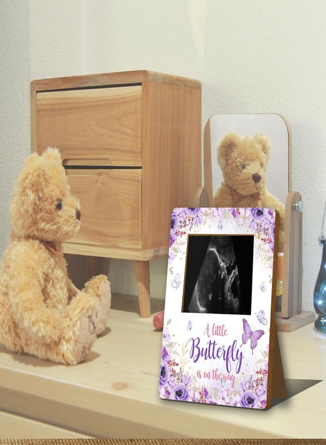 ALodr Butterfly Baby Shower Decorations, Butterfly Baby Shower Sign Picture Frame, Girl Decor for Gender Reveal, Pregnancy Milestone Keepsake, Pregnancy Announcement Sonogram Photo Frames - Image 3