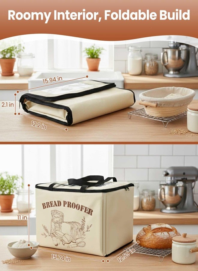 LIFVCNT Bread Proofing Box, Foldable Dough Proofer with Shelf, Adjustable Temp (50-113℉) & 1-12H Timer, Sourdough Starter Warmer for Home Bread & Pizza Baking - Image 5