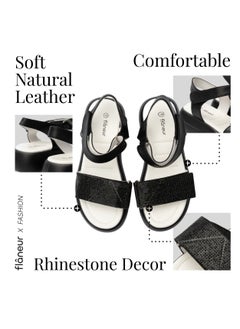 flâneur Flaneur Stylish Platform Sandals for Women - Open Toe Shoes, Natural Leather,  Ankle Strap, Casual Footwear for Women, Lightweight & Comfortable Outdoor Walking Shoes  - Image 3